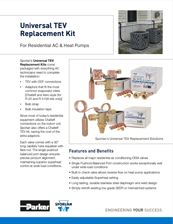 Sporlan Universal TEV Kit Catalog (Form 10-548)